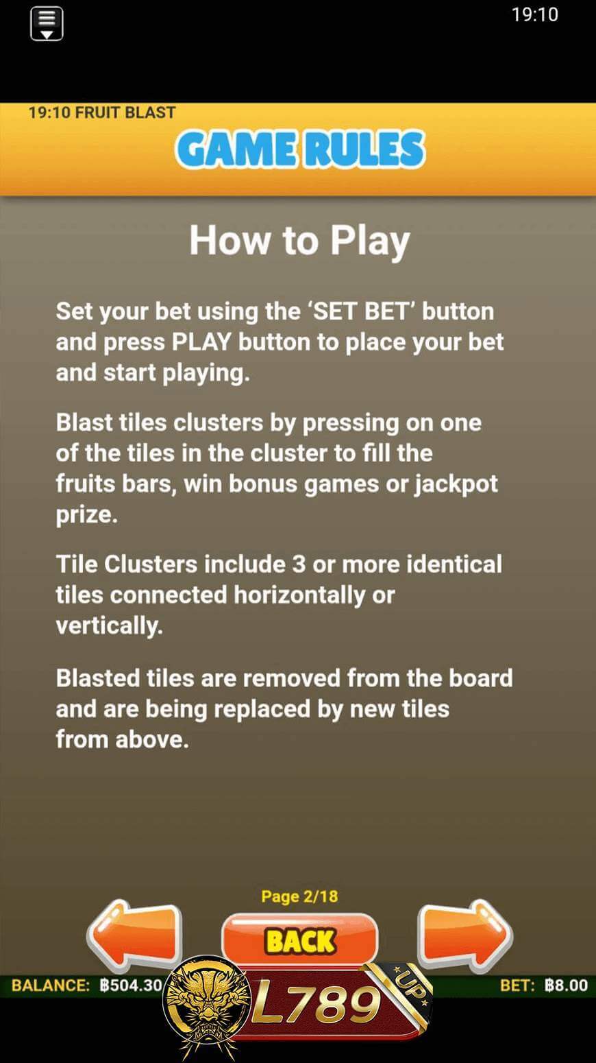 ตัวอย่างเกม Fruit Blast 3